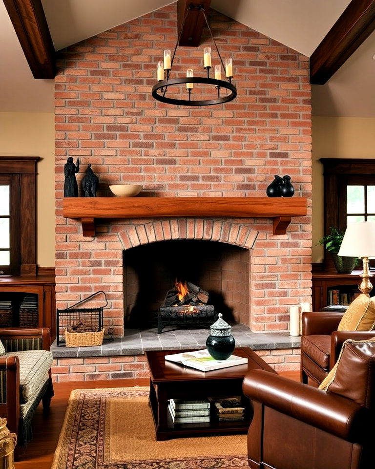 stone or brick fireplace as a focal point - 25 Craftsman Living Room Ideas