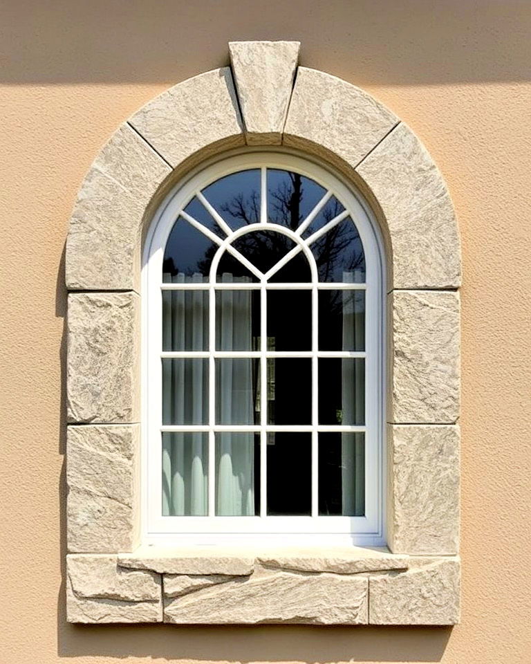 stone surround window trim to elevate your exterior - 30 Window Trim Ideas