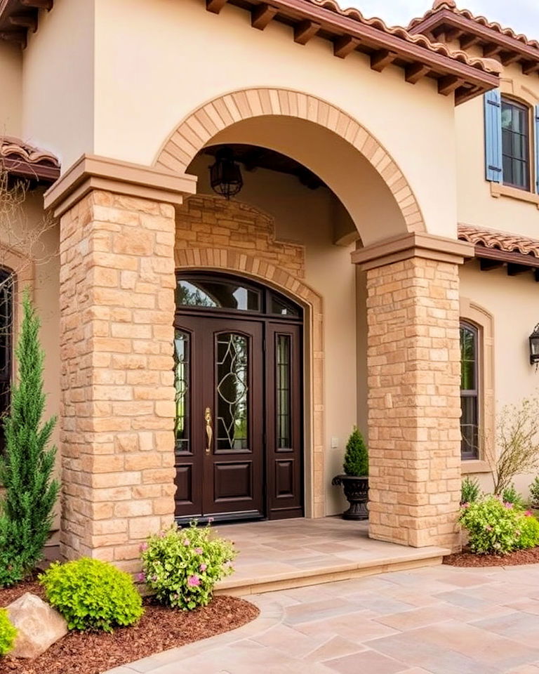 stone walls and accents to mediterranean exteriors - 25 Mediterranean House Exterior Ideas