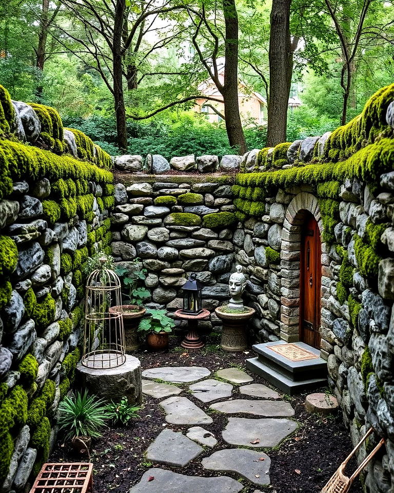 stone walls and fence secret garden - 40 Secret Garden Ideas