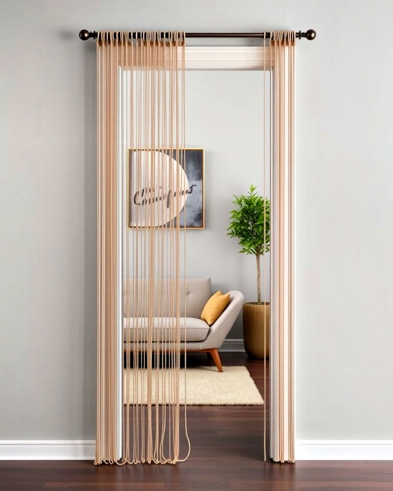 string curtains for a modern aesthetic - 20 Doorway Curtain Ideas