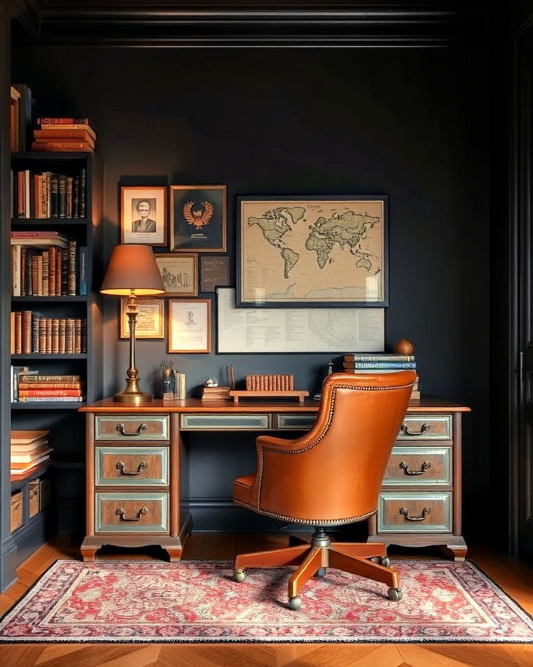study corners dark academia interiors - 25 Dark Academia House Ideas