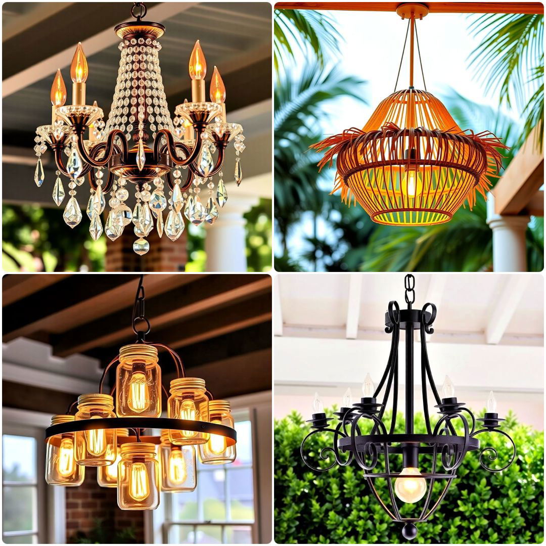 stunning outdoor chandelier ideas