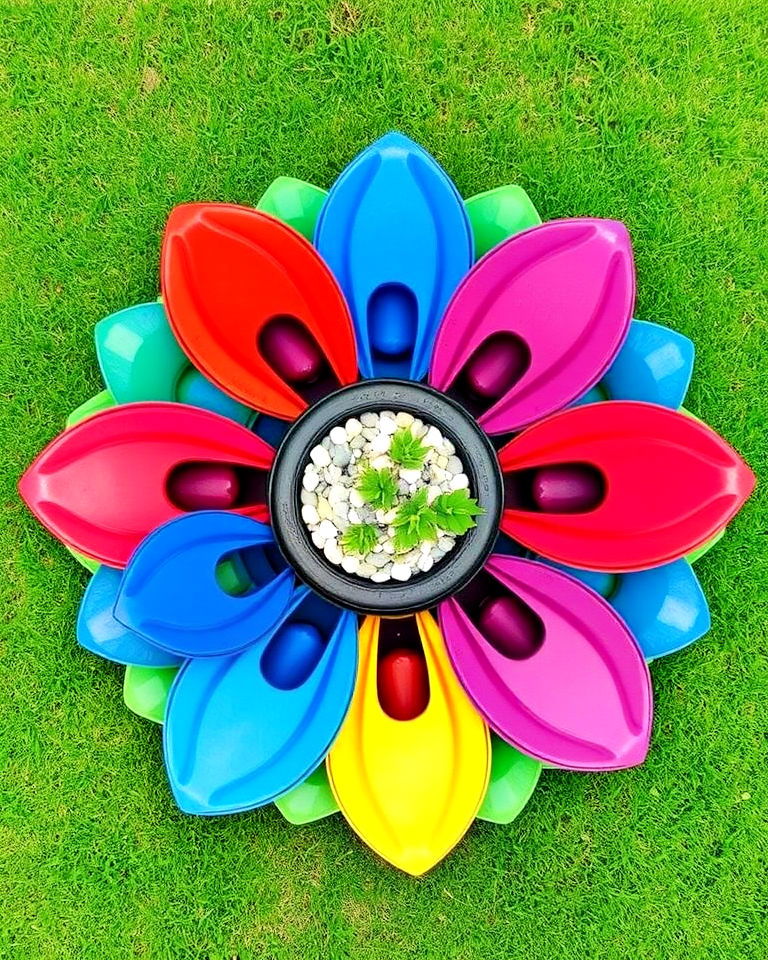 stunning tyre flower art - 25 Recycled Tyre Garden Art Ideas