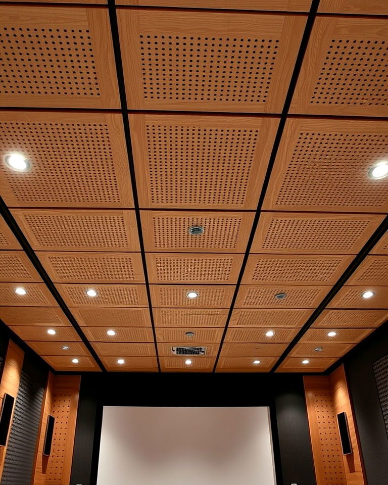 stylish acoustic plywood ceiling panels - 20 Plywood Ceiling Ideas