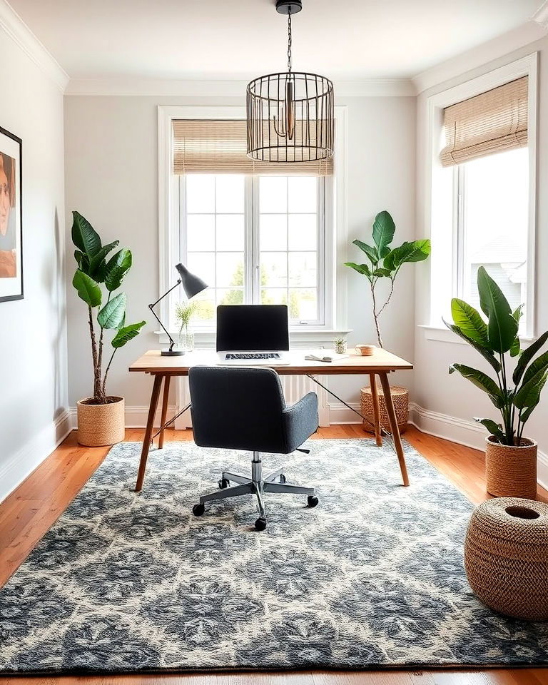 stylish area rug contemporary home office - 25 Contemporary Home Office Ideas