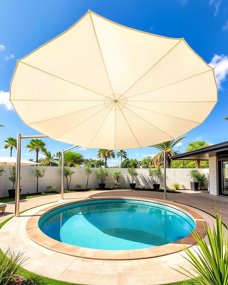 stylish circular shade canopy stylish circular shade canopy - 20 Pool Canopy Ideas