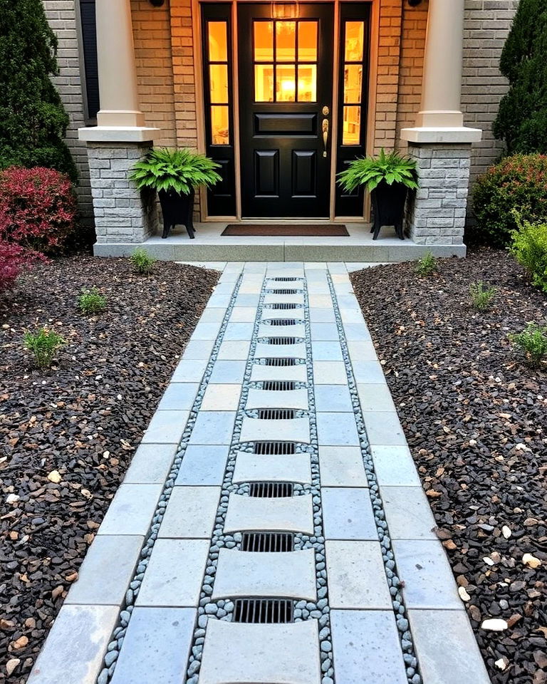 stylish entryway solution french drain landscaping - 15 French Drain Landscaping Ideas