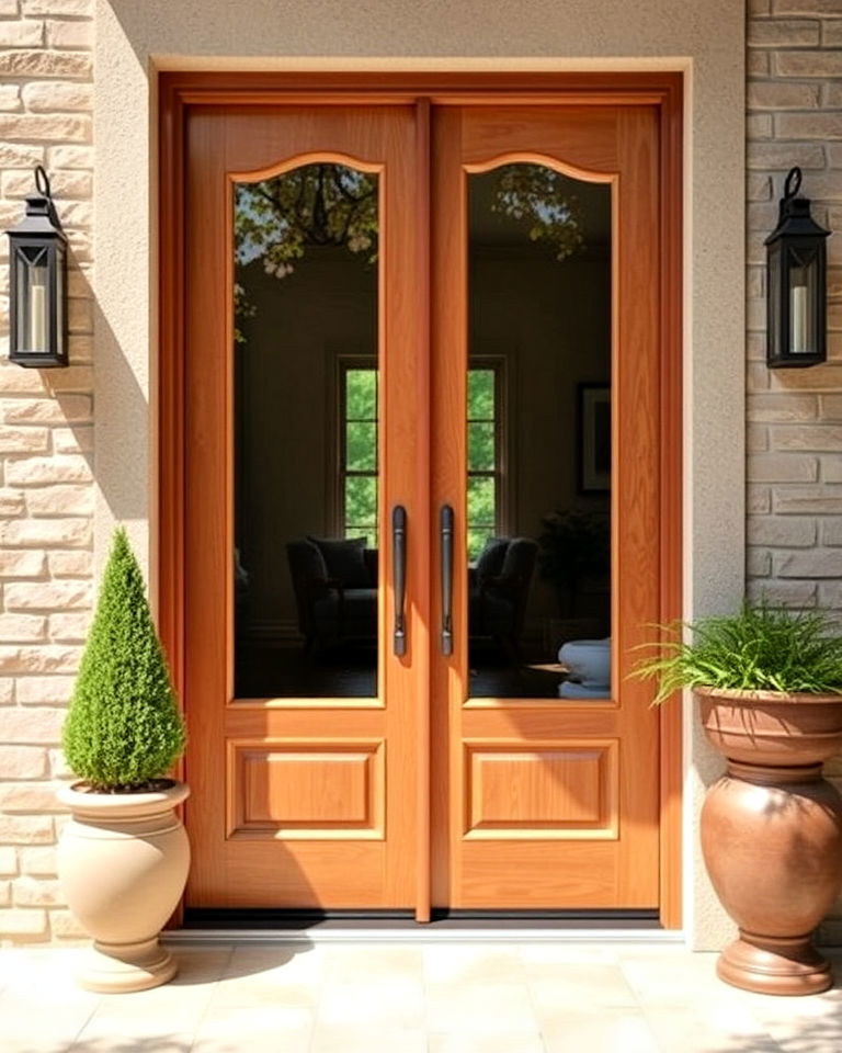 stylish fiberglass and glass door - 20 Glass Front Doors Ideas