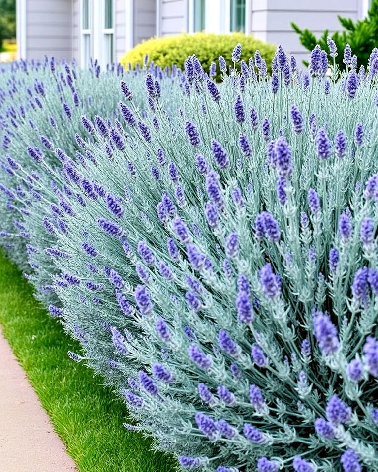 stylish lavender hedge fencing - 25 Lavender Landscaping Ideas