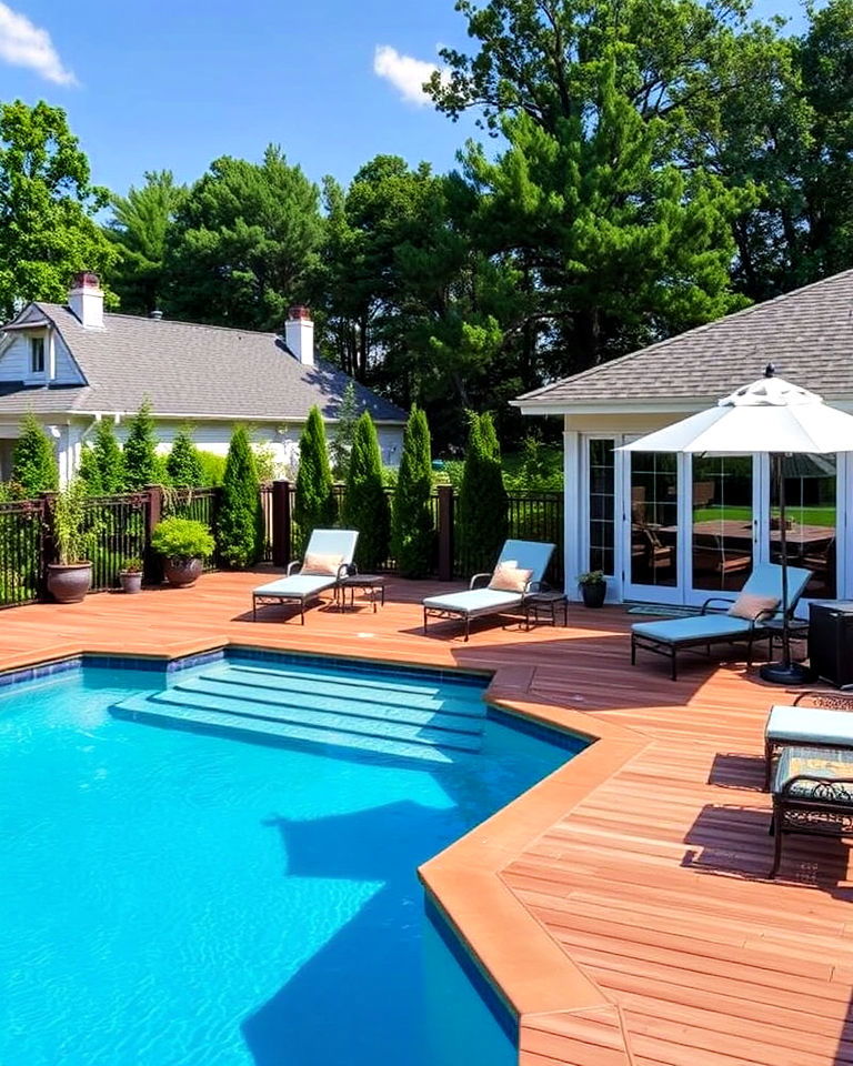 stylish poolside deck - 25 Composite Deck Ideas