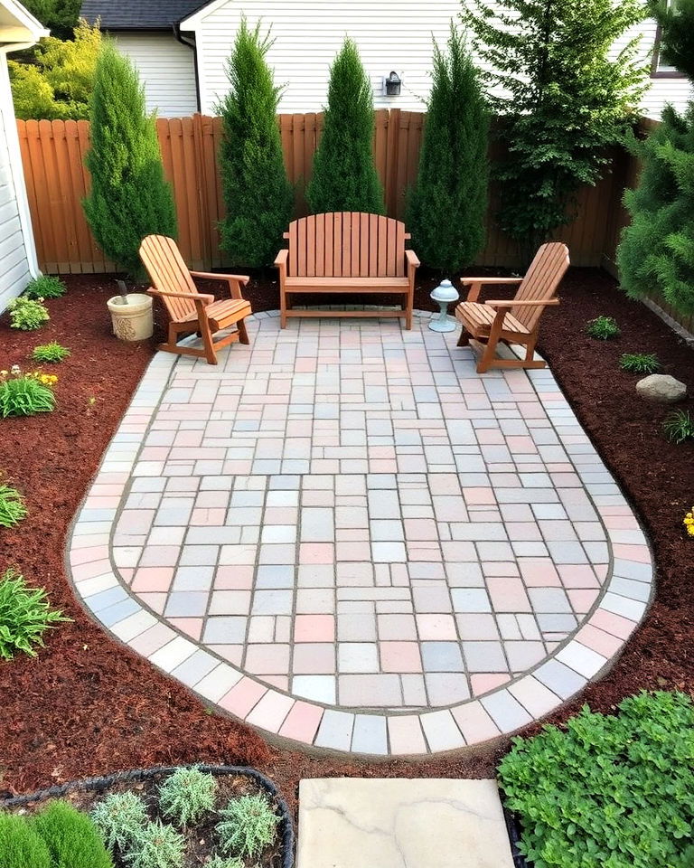 stylish seating area with pavers - 20 Septic Tank Landscaping Ideas