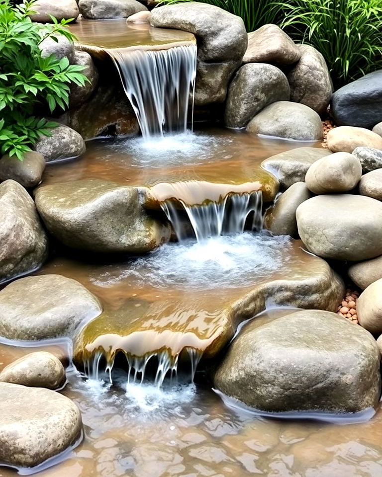 subtle streams over smooth stones - 15 Waterfall With Rocks