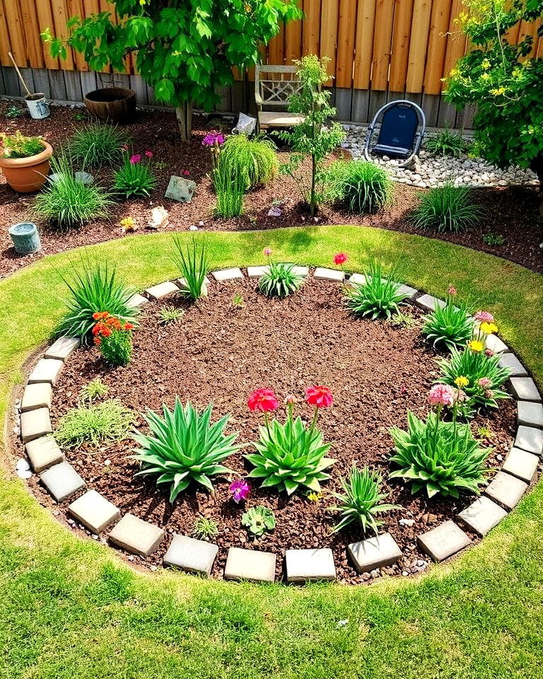 sunken circular garden bed - 15 Round Garden Bed Ideas