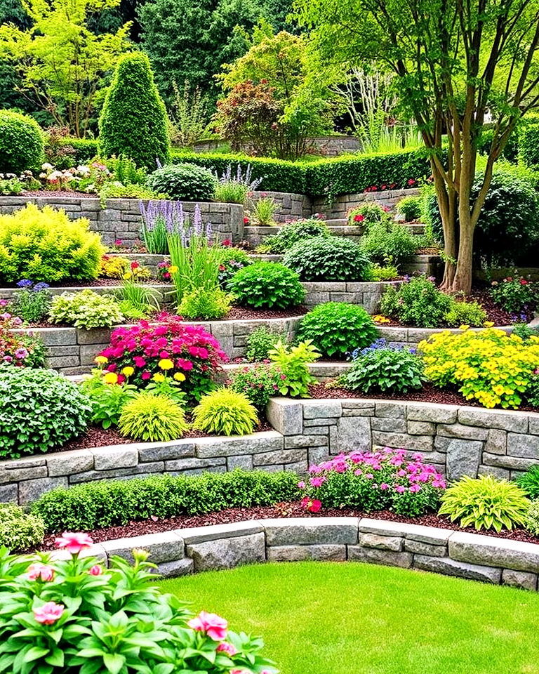sunken garden with tiered planting - 15 Sunken Garden Ideas