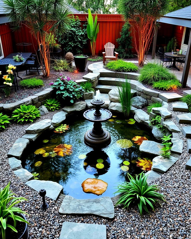 sunken water feature oasis - 15 Sunken Garden Ideas