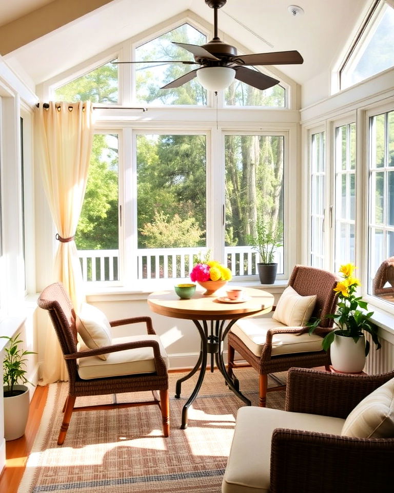 sunlit breakfast corner second floor sunroom - 15 Second Floor Sunroom Ideas