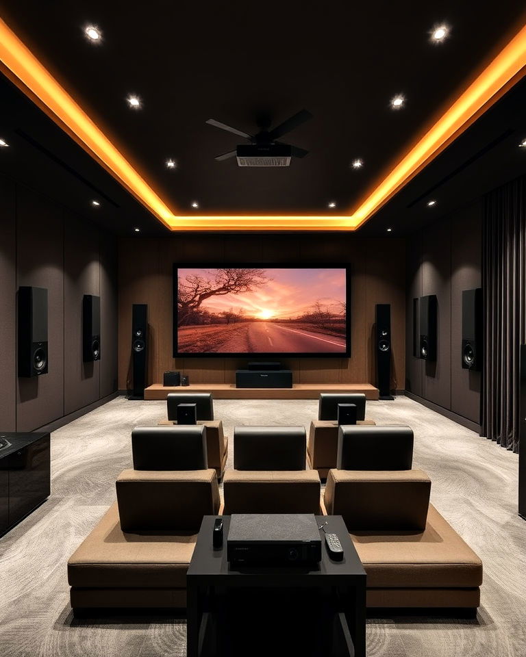 surround sound system - 25 Modern Home Theater Ideas