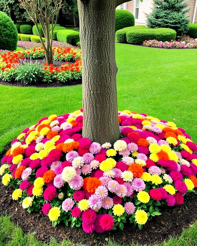 surround trees with mums surround trees with mums - 20 Mums Landscaping Ideas