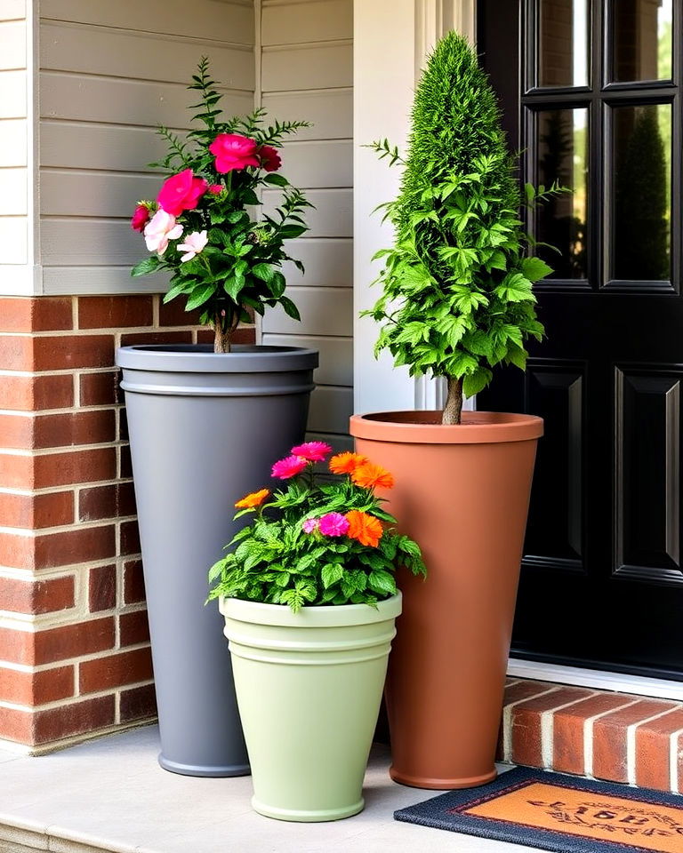 tall resin planters for front porch - 20 Tall Planters for Front Porch