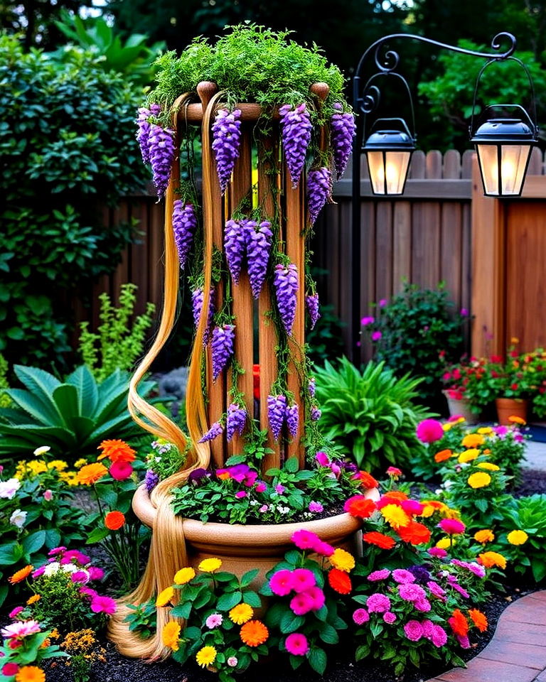 tangled tower disney garden - 15 Disney Garden Ideas
