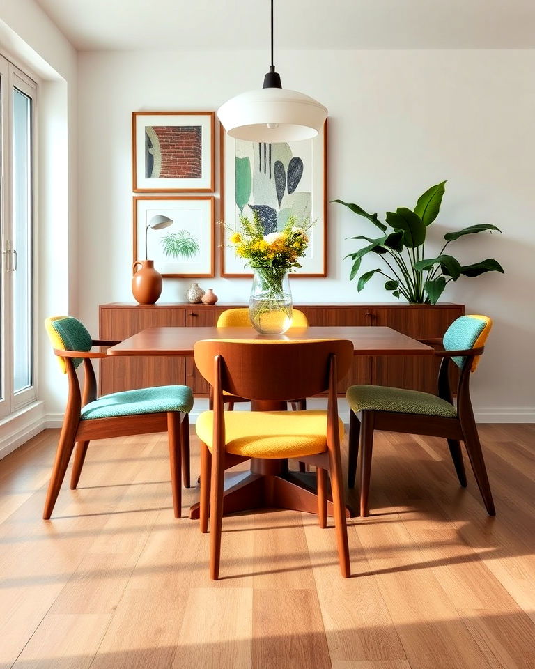 tapered wooden leg chairs 1960s design - 15 1960s Dining Room Ideas