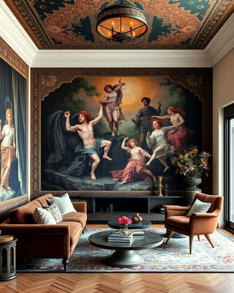 tapestries and wall hangings for dark academia house - 25 Dark Academia House Ideas