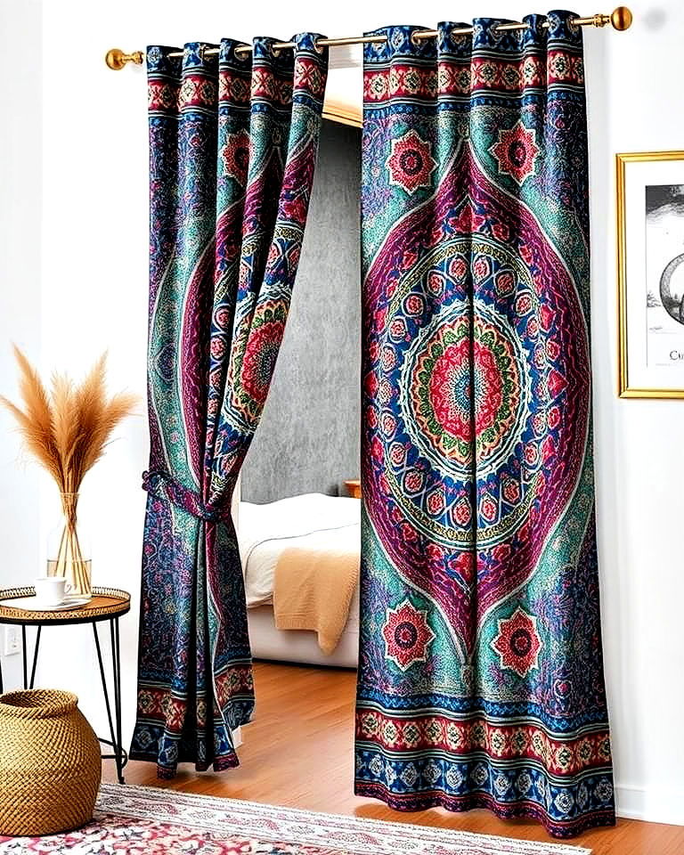 tapestry doorway curtains for artistic flair - 20 Doorway Curtain Ideas