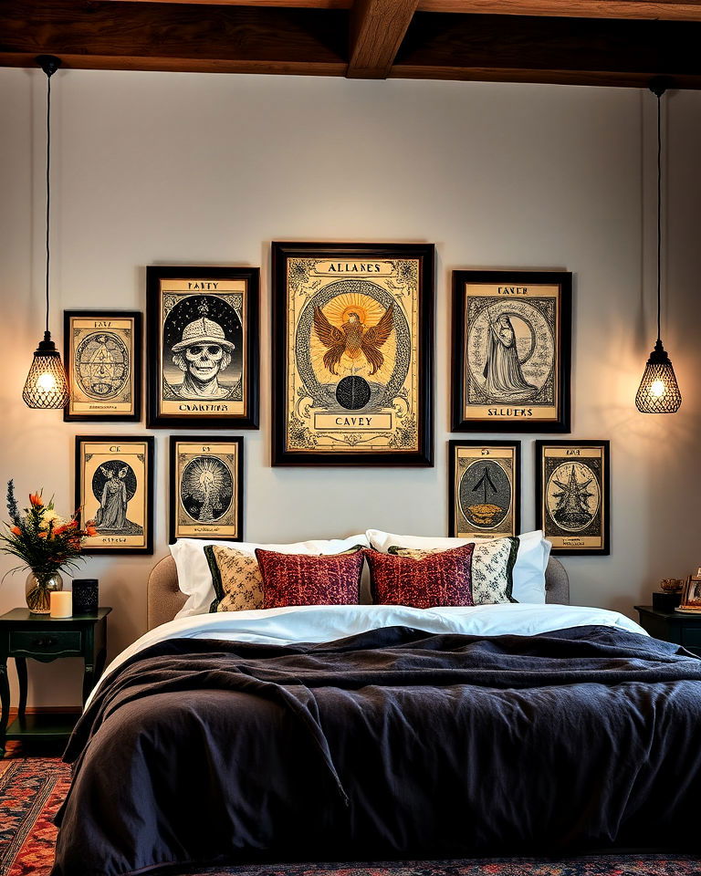 tarot card wall art whimsigoth bedroom - 20 Whimsigoth Bedroom Ideas