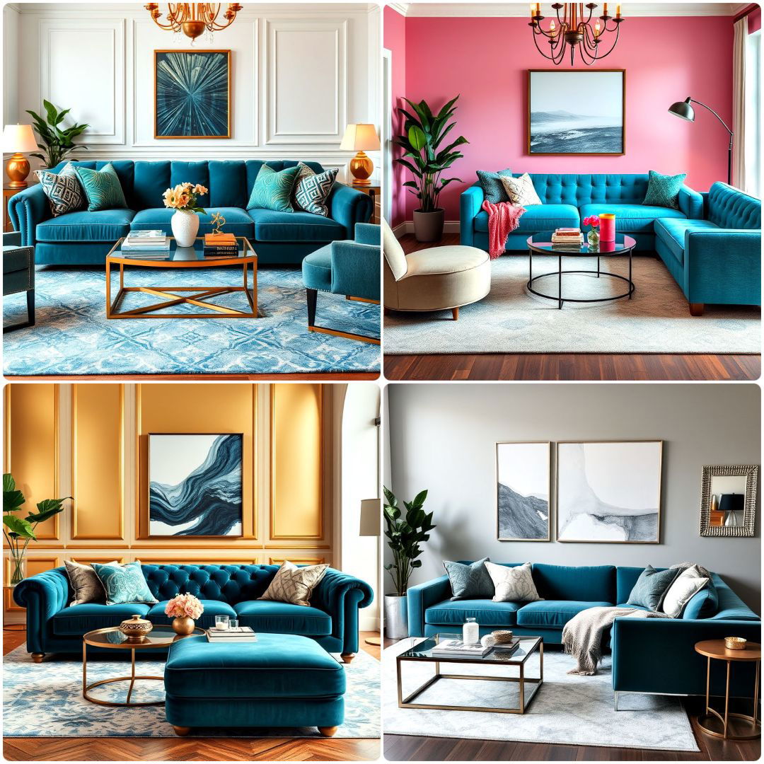 teal couch living room ideas