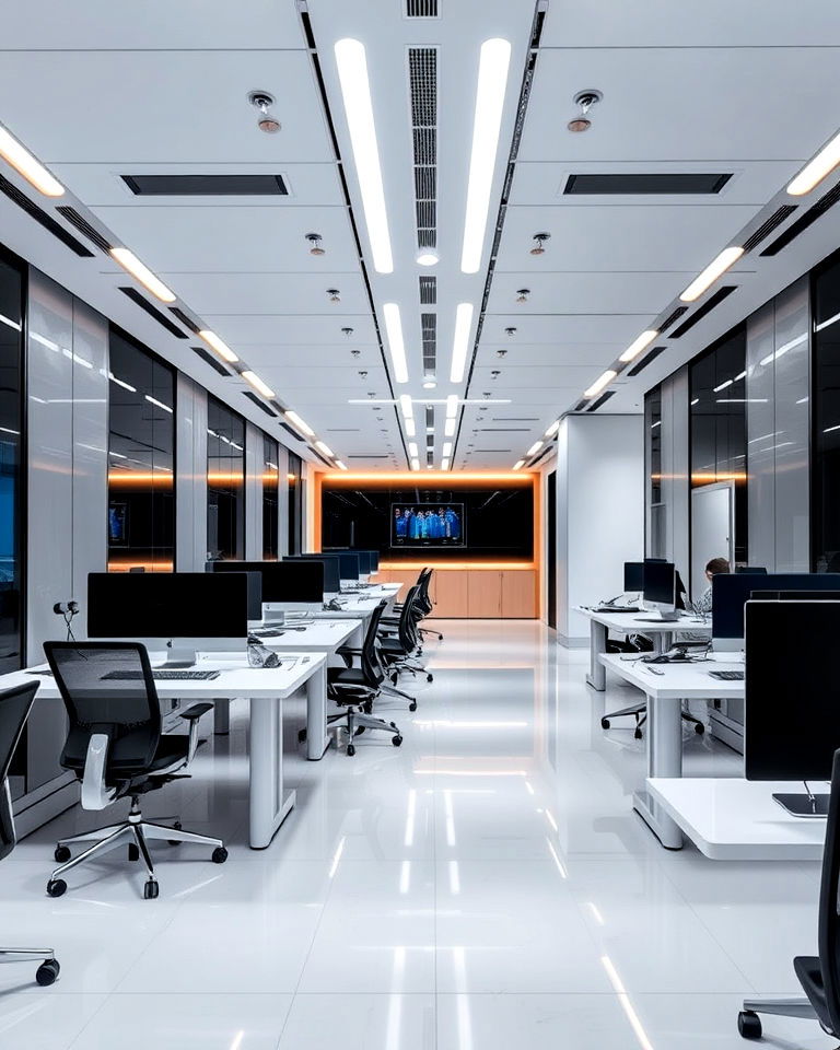 tech integrated office - 25 Office Interior Design Ideas