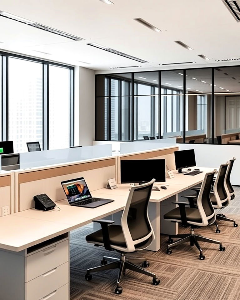 tech integrated workstations - 15 Law Office Interior Design Ideas