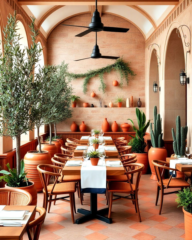 terracotta accents for italian restaurant - 25 Italian Restaurant Decor Ideas