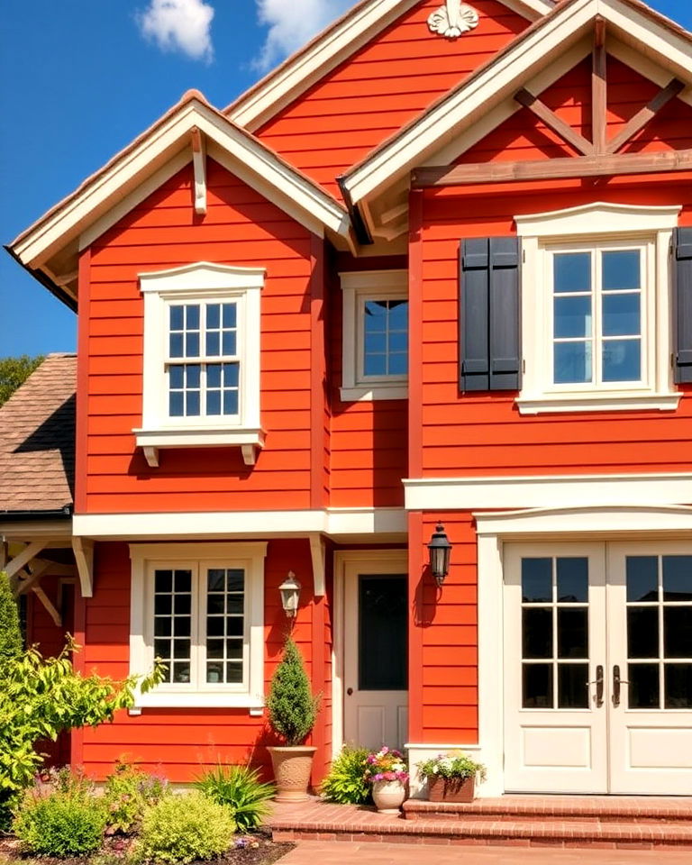 terracotta orange siding for an eye catching look - 30 House Siding Colors
