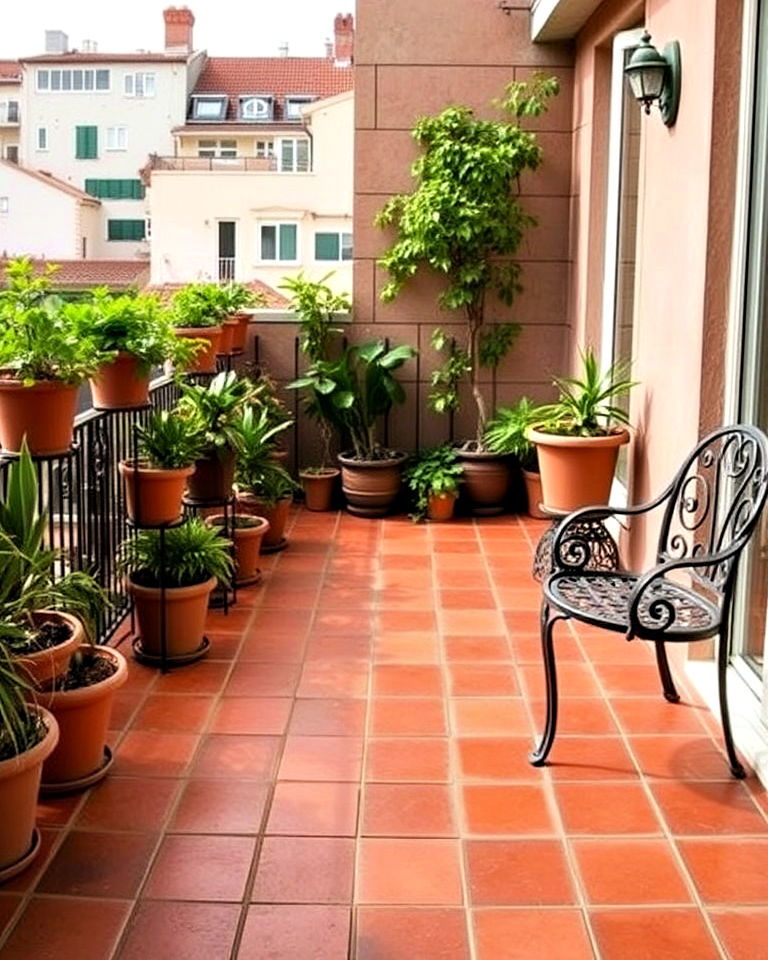terracotta tiles balcony - 20 Balcony Tiles Ideas