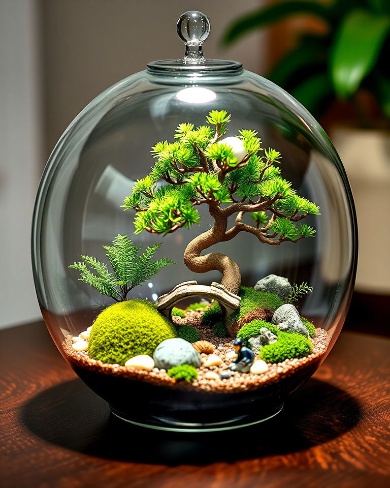 terrarium bonsai display - 15 Bonsai Garden Ideas