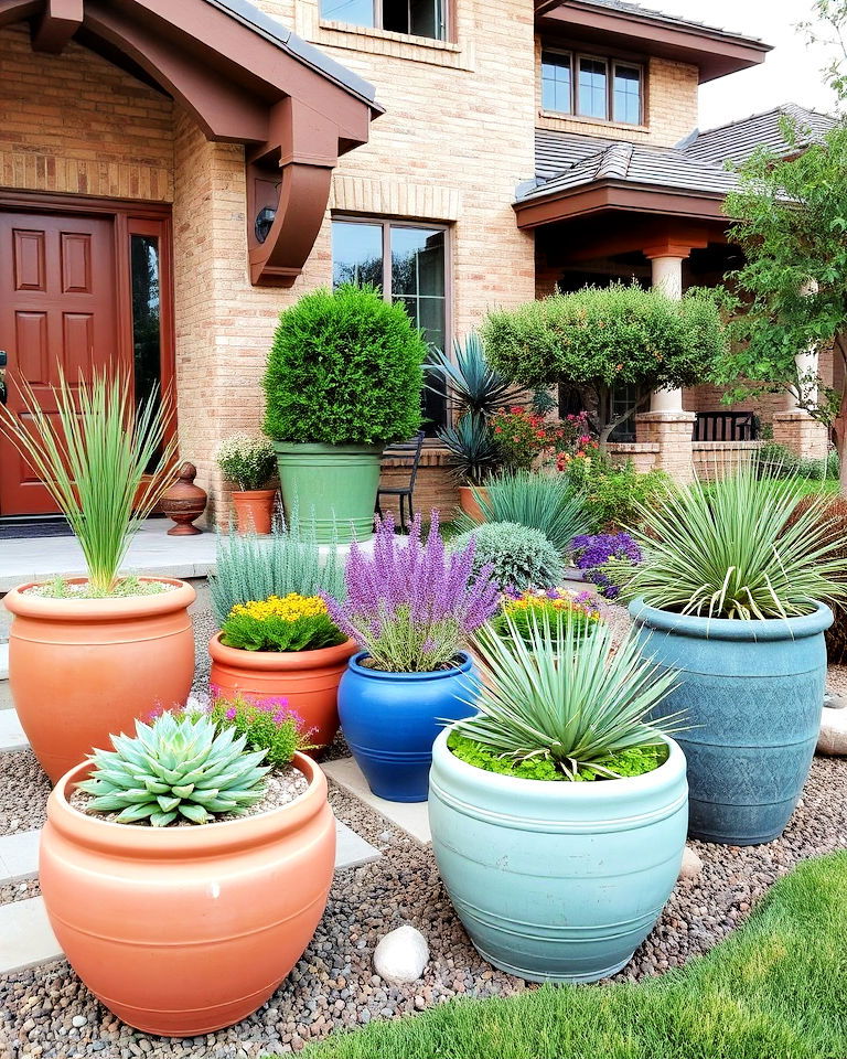 texas front yard container gardens - 25 Texas Front Yard Landscaping Ideas