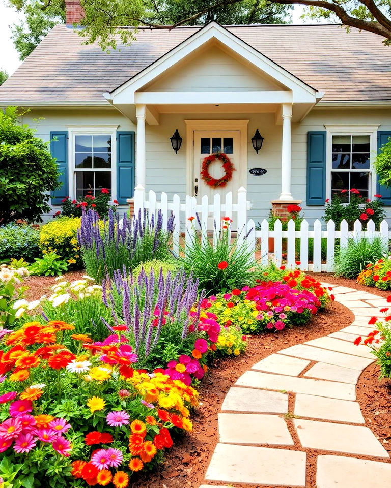 texas front yard cottage garden charm - 25 Texas Front Yard Landscaping Ideas