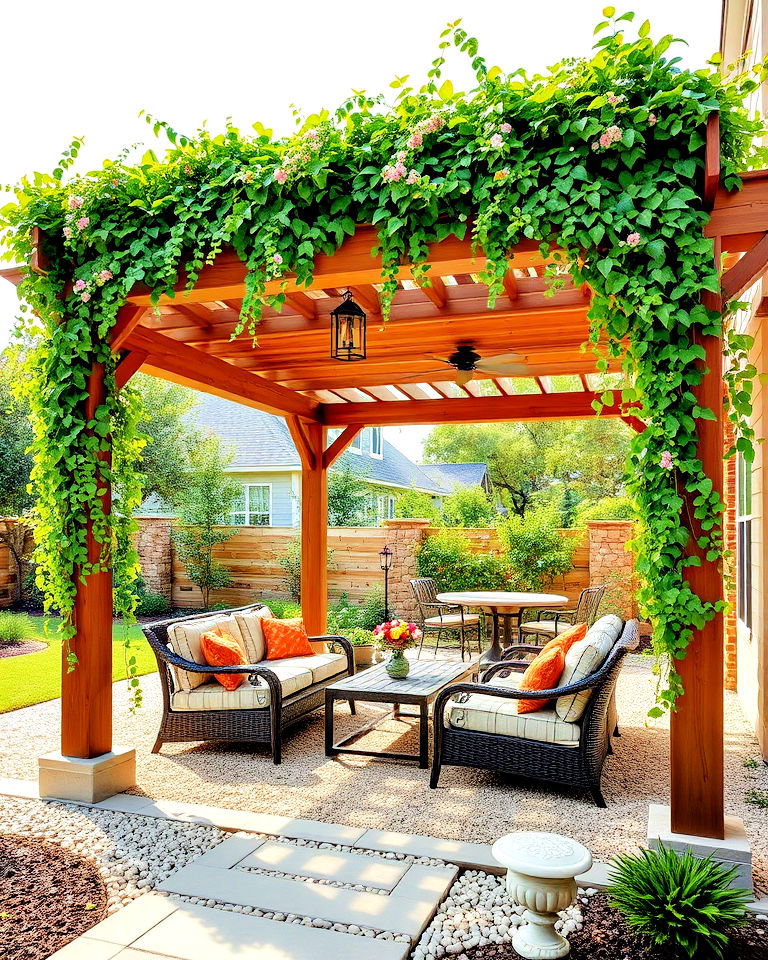 texas front yard pergolas and seating areas - 25 Texas Front Yard Landscaping Ideas