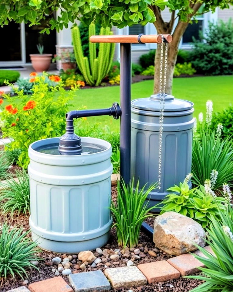 texas front yard rainwater harvesting features - 25 Texas Front Yard Landscaping Ideas