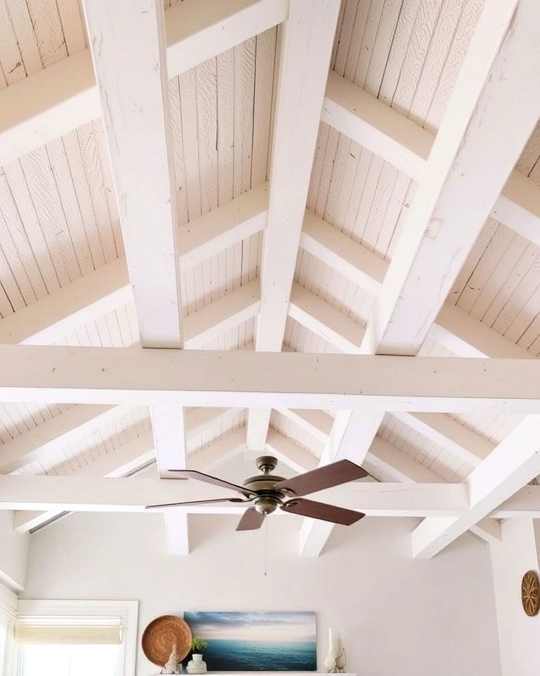 textured ceilings with beams coastal design - 30 Coastal Interior Design Ideas