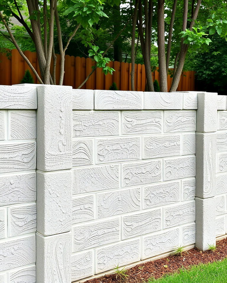 textured cinder block fence - 25 Cinder Block Fence Ideas