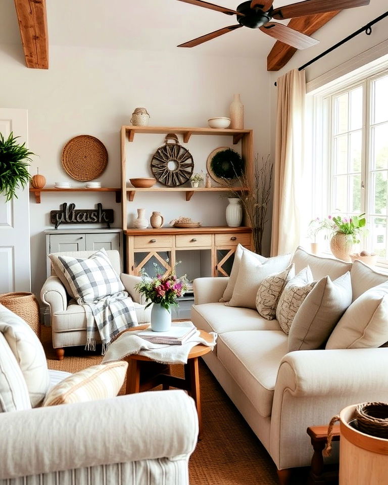 textured fabrics farmhouse interior design - 20 Rustic Farmhouse Interior Design Ideas