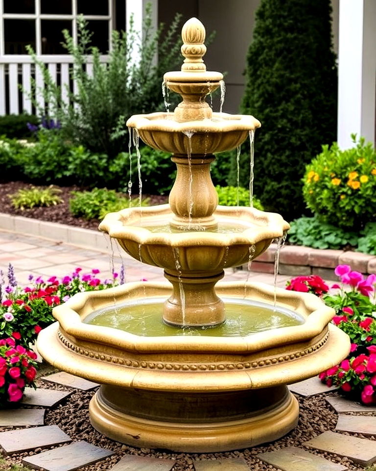 tiered fountain garden - 20 Water Garden Ideas