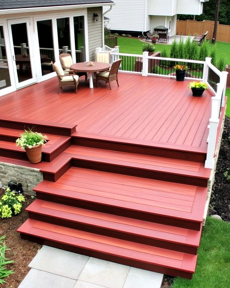 tiered platform deck with steps - 25 Platform Deck Ideas