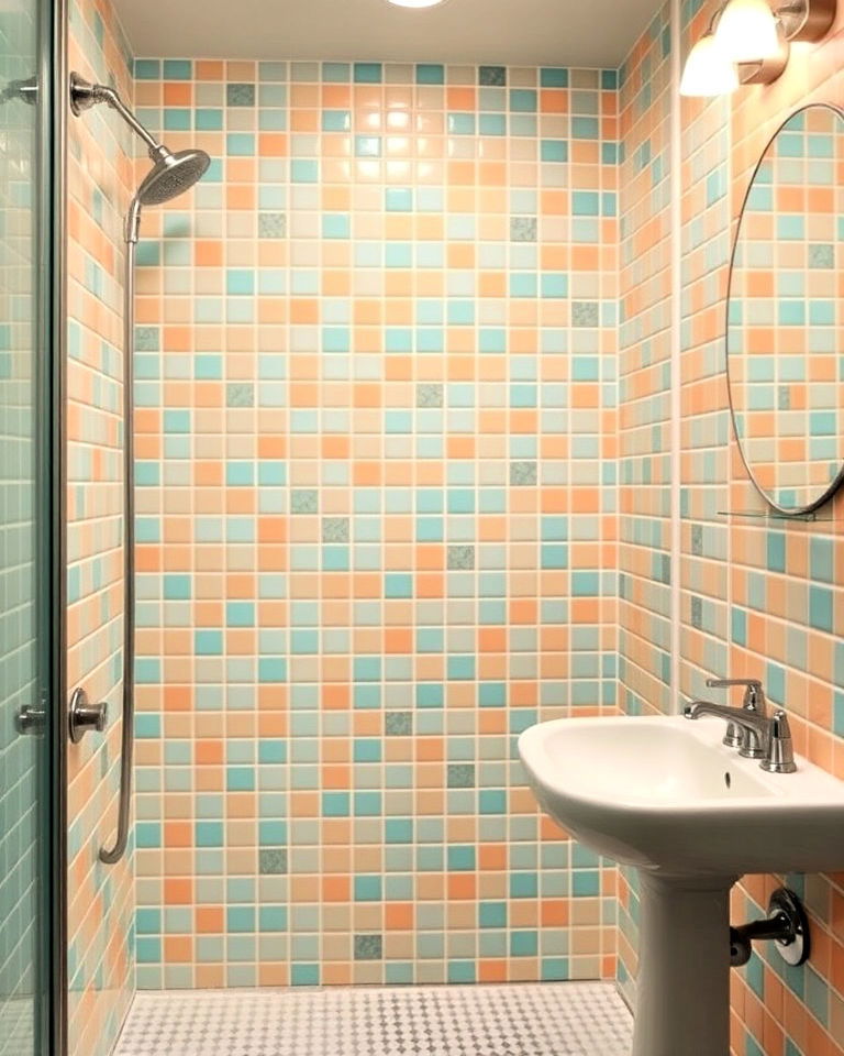 tiled shower wall was a staple in the 1950s bathroom - 25 1950s Bathroom Ideas