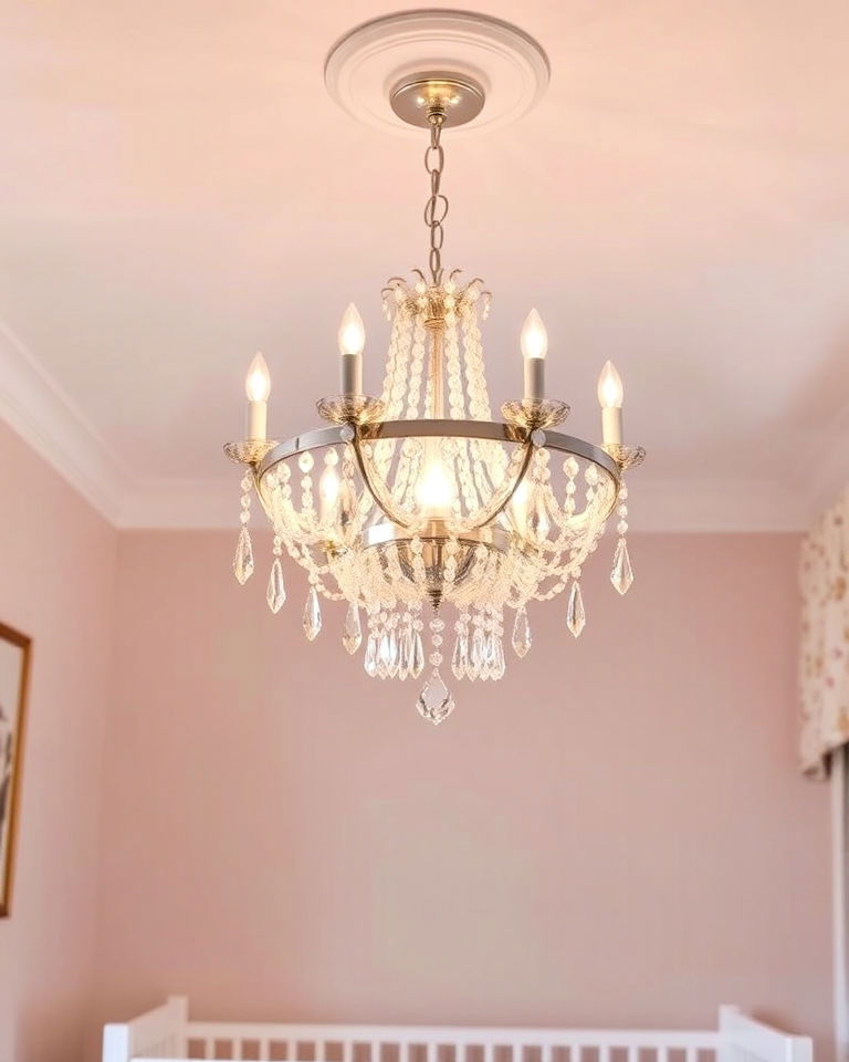 timeless charm crystal accented chandelier - 15 Nursery Chandelier Ideas