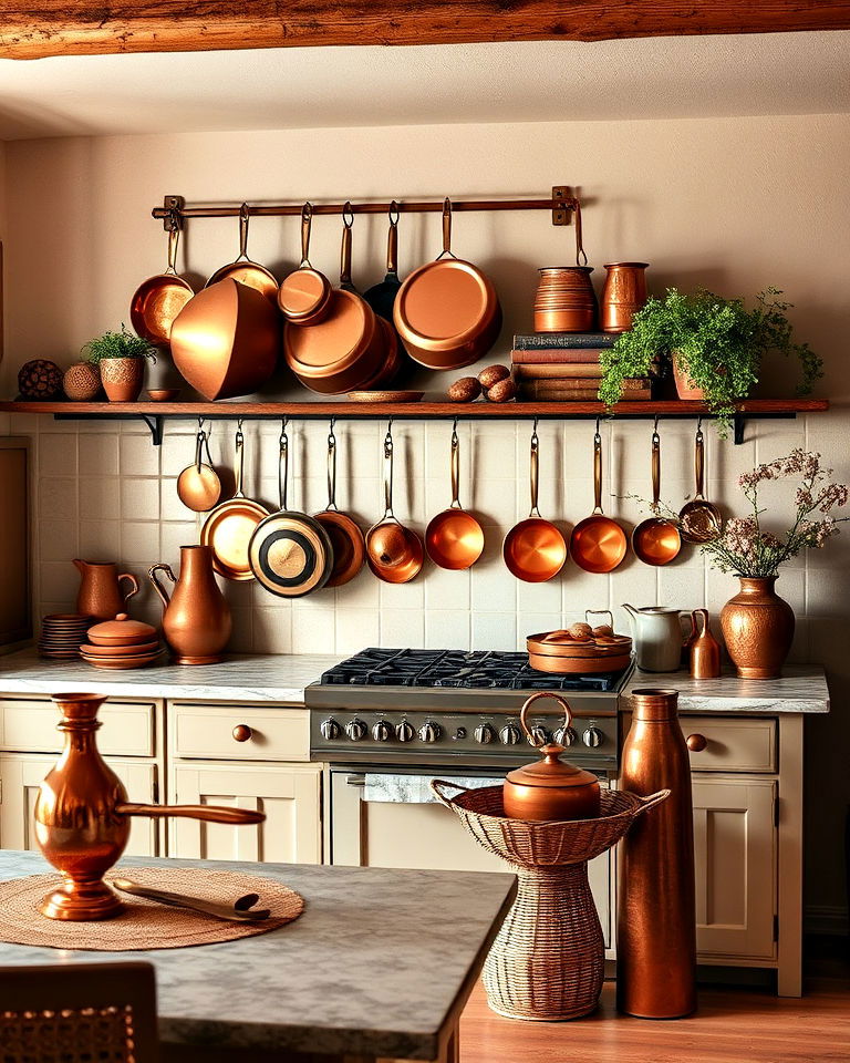 timeless copper accents for subtle shine - 15 Rustic Italian Decor Ideas
