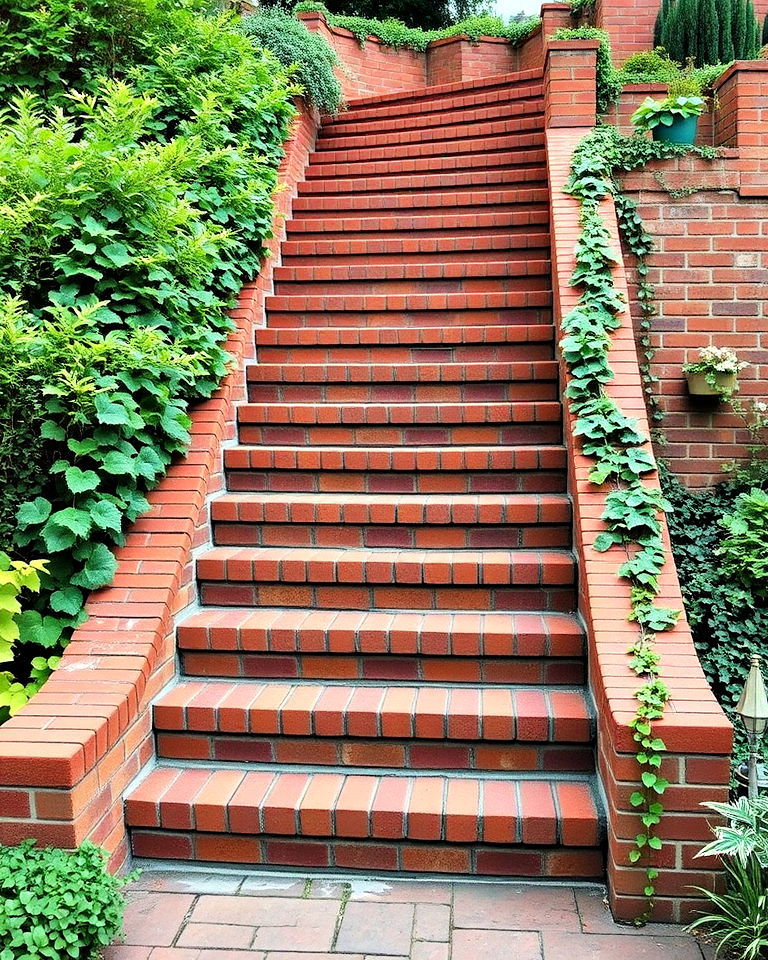 timeless elegance brick staircases - 20 Garden Stairs Ideas