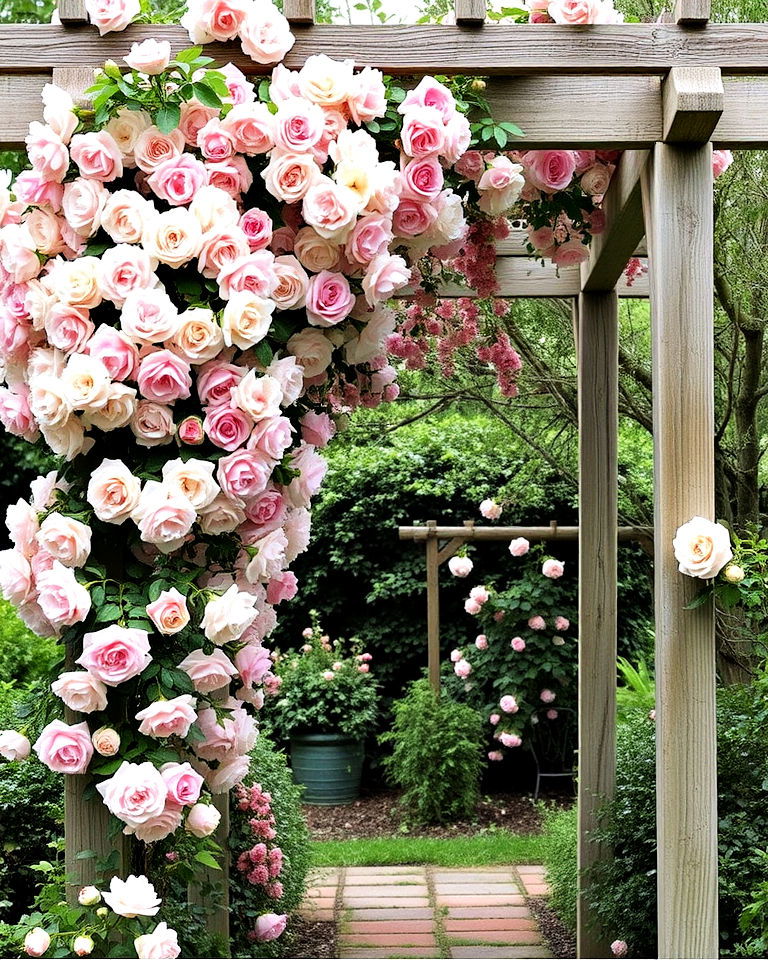 timeless romantic climbing roses - 15 Cottagecore Garden Ideas